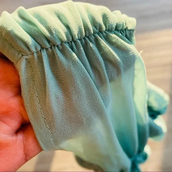 DRESS IN PASTEL GREEN  RUFFLES DRESS SIZE M - Picture 6 of 10